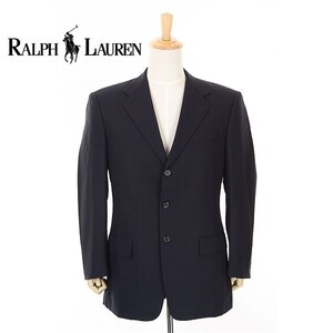 A4891/美品 秋冬 総裏 POLO RALPH LAUREN ポロラルフローレン ウール テーラード シングル3Bジャケット 180 A7黒/メンズ スーツ用 ビジネス