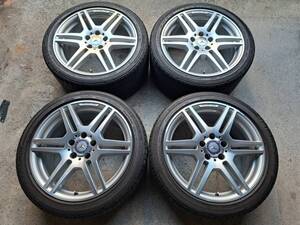 【美品】メルセデスベンツ W212 Eクラス AMG 純正 18×8.5J/9J +48/+54 5H112 ハブ径66.5mm ブリヂストン POTENZA RE050A 245/40/265/35R18