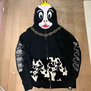 ★レア！A BATHING APE ア ベイシングエイプ APE ホルスタインパーカー サイズ M