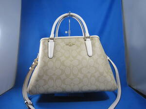 COACH コーチ F58310 スモール マーゴット シグネチャー 2WAY ハンドバッグ ショルダーストラップ付きPVC レディース 「＃4159」