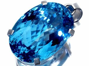 1円～【ジュエリー極】抜群の存在感！超特大良質天然ブルートパーズ100.56ct 超高級Pt900ペンダントヘッド k9182iil【送料無料】