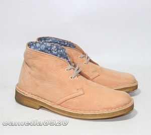 クラークス デザートブーツ 26107072 フェードドピーチ レザー 本革 UK5 約24cm 美品 使用僅か Clarks Desert Boot レディース