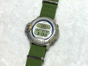 CASIO PROTREK Ley PRL-20 稼動 難あり NATO 中古 気温 登山 アウトドア デジタル 腕時計 プロトレック