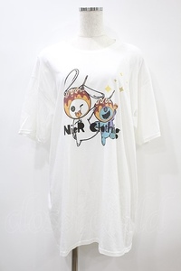 NieR Clothing / プリントCOTTON CUTSEW 白 H-24-07-24-045-PU-TO-KB-ZT220