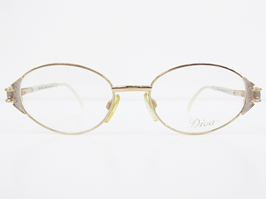 ∞【デッドストック】Diva ディーヴァ 眼鏡 メガネフレーム 5138 メタル フルリム ゴールド グレー イタリア製 □H8