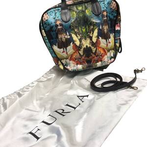 S716 FURLA フルラ 総柄 ハンドバック 不思議の国のアリス 直接取引可 石狩市