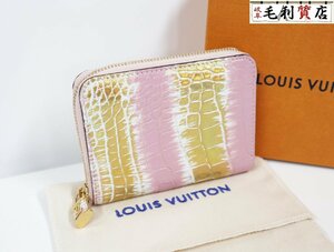 ルイヴィトン LOUIS VUITTON コインケース ジッピーコインパース クロコ エキゾチックレザー アリゲーター ピンク ゴールド 極上美品 財布