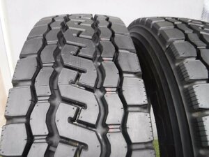 ★275/80R22.5 ブリヂストン M810!!2023年製!!極上バリ山・美品☆ミックスタイヤ!!店頭引取可◇大型トラック用に!!2本セット価格!!_TB172