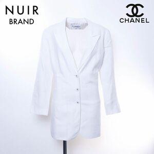 シャネル CHANEL ジャケット ココボタン リネン ホワイト