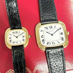 Cartier 78085 9705 Gondole SM LM Paris Dial Pair Jumbo Vertical Horizontal K18 Yellowgold Louis 97051 カルティエ ゴンドーロ