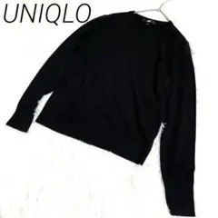 UNIQLO レディース　黒の長袖ニット　　 ウール100% デイリーユース