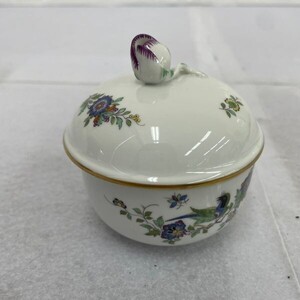 O731-U36-920 Meissen マイセン インドの花と鳥 シュガーポット 洋食器 金彩 約口径8.2×高さ9.5cm ⑦