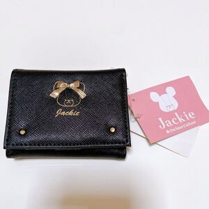 新品 くまのがっこう ミニ財布 ( 小銭入れ あり ) Jackie 黒 三つ折り財布 ミニ 財布 BLACK