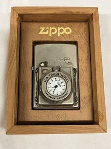 T8433 1円～　ZIPPO ジッポ U.S TRADITIONAL タイムライト U S ジッポー 喫煙具 時計付き Zippo オイルライター 喫煙グッズ