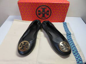 ★TORY BURCH★トリーバーチ レザー レディースパンプス バレエシューズ ブラック系・ゴールド系 サイズ７(約24㎝）