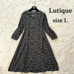 【極美品】Lutique しまむら 長袖 ロング ワンピース 小花柄 大きい