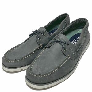 未使用 SPERRY TOP-SIDER LEEWARD 2-EYE スペリー トップサイダー レザー デッキシューズ US:9M CM:27.0 ネイビーグレー系