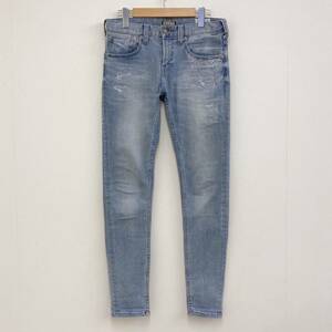 BAYFLOW DENIM SLIM SKINNY ペンキ ダメージ加工 デニムパンツ ストレッチ W28 ベイフロー スキニージーンズ スリム テーパード 3080543