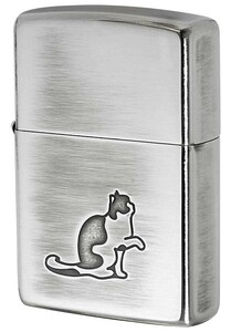 Zippo ジッポライター ネコ 猫 Cat Pau キャットポー SV 銀メッキいぶし 80042 プレゼント 女性 かわいい メール便可