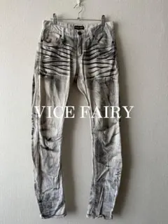 VICE FAIRY 00s Black Paint Denim Pants