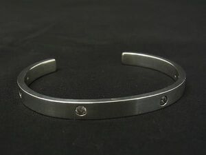 ■美品■ STAR JEWELRY スタージュエリー SV925 ラインストーン バングル ブレスレット アクセサリー シルバー系 DG2643