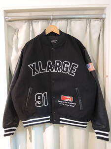 XLARGE X-LARGE エクストララージ OG LOGO VARSITY JACKET スタジャン ブラック L 人気商品 2024 秋冬最新