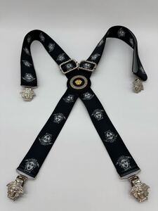 【超美品】VERSACE ヴェルサーチ　 メデューサ サスペンダー　 ブラック