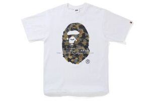 ■激レア■コムデギャルソン大阪 X BAPE 限定Tシャツ-ゴールド箔プリント-■XLサイズ■白■新品タグ付き■正規品