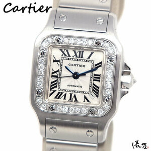 【ダイヤモデル】カルティエ サントス ガルベ 自動巻 OH済 極美品 レディース 腕時計 Cartier 俵屋