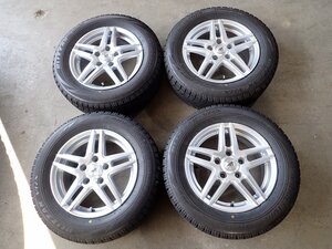 YS14099【送料無料195/65R15】セレナ オーリス ルミオンなどに BS 中古スタッドレス ●15×6J 114.3/5H ET45●1円スタート