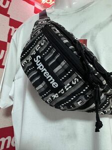 ②☆希少☆超激レア☆Supreme Woven Stripe Waist Bag ウエストバッグ