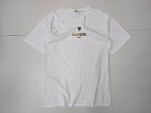 18．ボカジュニアーズ 90s NIKE ブラジル製 センタースウォッシュ ロゴ刺繍 プリント 半袖 Vネック サッカー Tシャツ メンズM 白紺黄x203