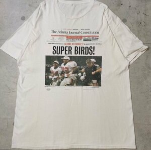 ◆1円スタート◆　1999’ｓ　Super Bowl News Paper　プリント　Tシャツ　サイズ不明