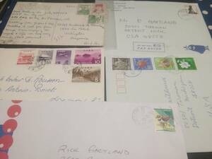 アメリカ宛外郵便、1960代／2001位、記念通常切手各種貼り35通、画像 裏面省略
