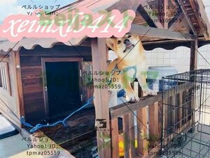 良い品質☆ドッグハウス 室外 ドアと窓付きの犬用犬小屋 ホームタウン ドッグハウス テラス 屋外 木製 大型犬用 XL 犬小屋