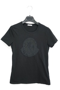 MONCLER Embroidered Logo T-Shirt モンクレール ビッグ 刺繍 ロゴ Tシャツ レディース XSサイズ