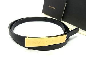 ■新品■未使用■ BVLGARI ブルガリ レザー ゴールド金具 ベルト レディース ブラック系 BI7678