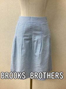 ブルックスブラザーズ (BROOKS BROTHERS) サックスブルーギンガム サッカー生地スカート サイズ0