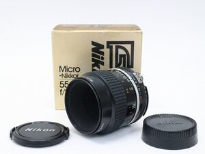 ●○Nikon Ai Micro-Nikkor 55mm F2.8S カメラレンズ 標準 マクロ Fマウント ニコン○●028124001m○●