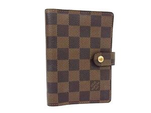 1円 ■美品■ LOUIS VUITTON ルイヴィトン R20700 ダミエ アジェンダPM 6穴式 手帳カバー スケジュール帳 ブラウン系 FI6038