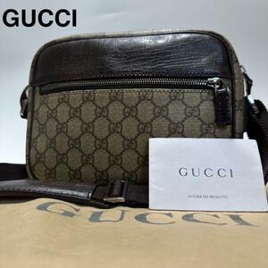 e68【極美品】グッチ　GUCCI GGスプリーム　型押しロゴ　PVC レザー　ショルダーバッグ　メッセンジャーバッグ　カメラバッグ