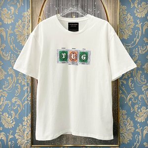 定価2万★christian milada・ミラノ発・半袖Tシャツ★コットン100％ 高級 薄手 通気 春夏 スウェット カットソー 定番 XL/50サイズ