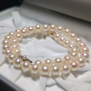 アコヤ真珠 7.5-8.0mm 39cm ホワイト ネックレス 本真珠 アクセサリー SILVER pearl あこや パール