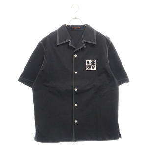 ルイヴィトン 24AW Embroidered Short-Sleeved Cotton Shirt エンブロイダードショートスリーブコットン半袖シャツ 1AFWTV ブラック