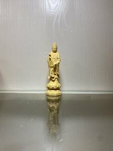 最新作 観音菩薩 観音菩薩像 木彫仏像 開運 祈る 仏教 工芸品 仏師で仕上げ品 高さ12cm 