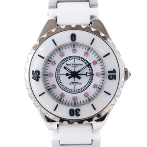アイザックバレンチノ IZAX VALENTINO 腕時計 アナログ クォーツ セラミック IVL-3000-2 白 ホワイト系 ウォッチ ■SM0
