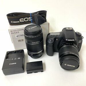 【送料無料】Canon キヤノン デジタル一眼レフカメラ EOS 60D ダブルズームキット (18-55mm F3.5-5.6/55-250mm F4-5.6) 中古【Ae474561】