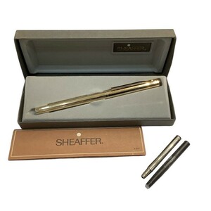 シェーファー（SHEAFFER）万年筆 TRZ-70 ゴールド色 金（K24）メッキ インクあり 　【中古】KB-8910