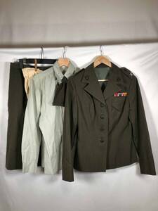 実物　アメリカ軍　アメリカ海兵隊　USMC　女性制服　上下セット　帽子付き　中古品　年代不明　現用？　