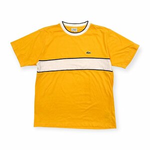 90s LACOSTE SPORT ラコステスポーツ 文字ワニ 半袖Tシャツ カットソー サイズ 3 /イエロー/オレンジ/ビンテージ